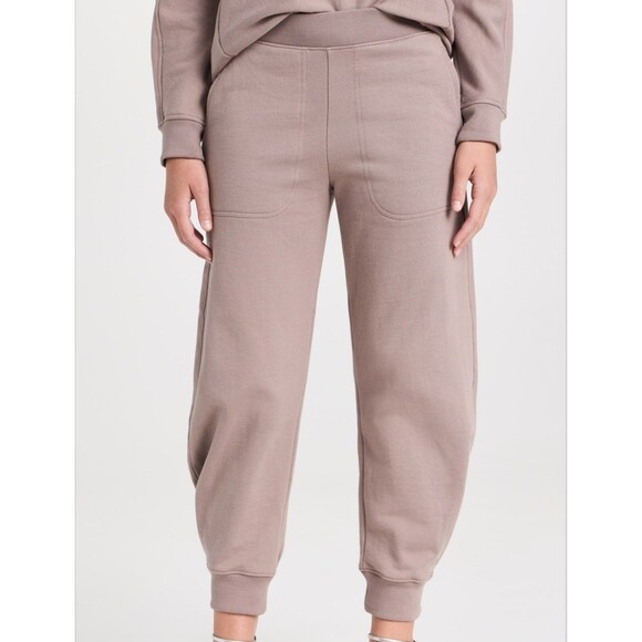 Tibi Calder Sweatpants Long Cement Gray Balloon Tapered Leg Barrel - Picture 1 of 10